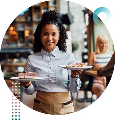 customer seeing serving staff