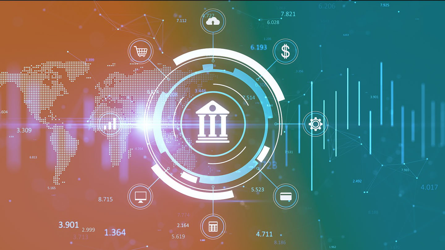 concept image of data in banking industry